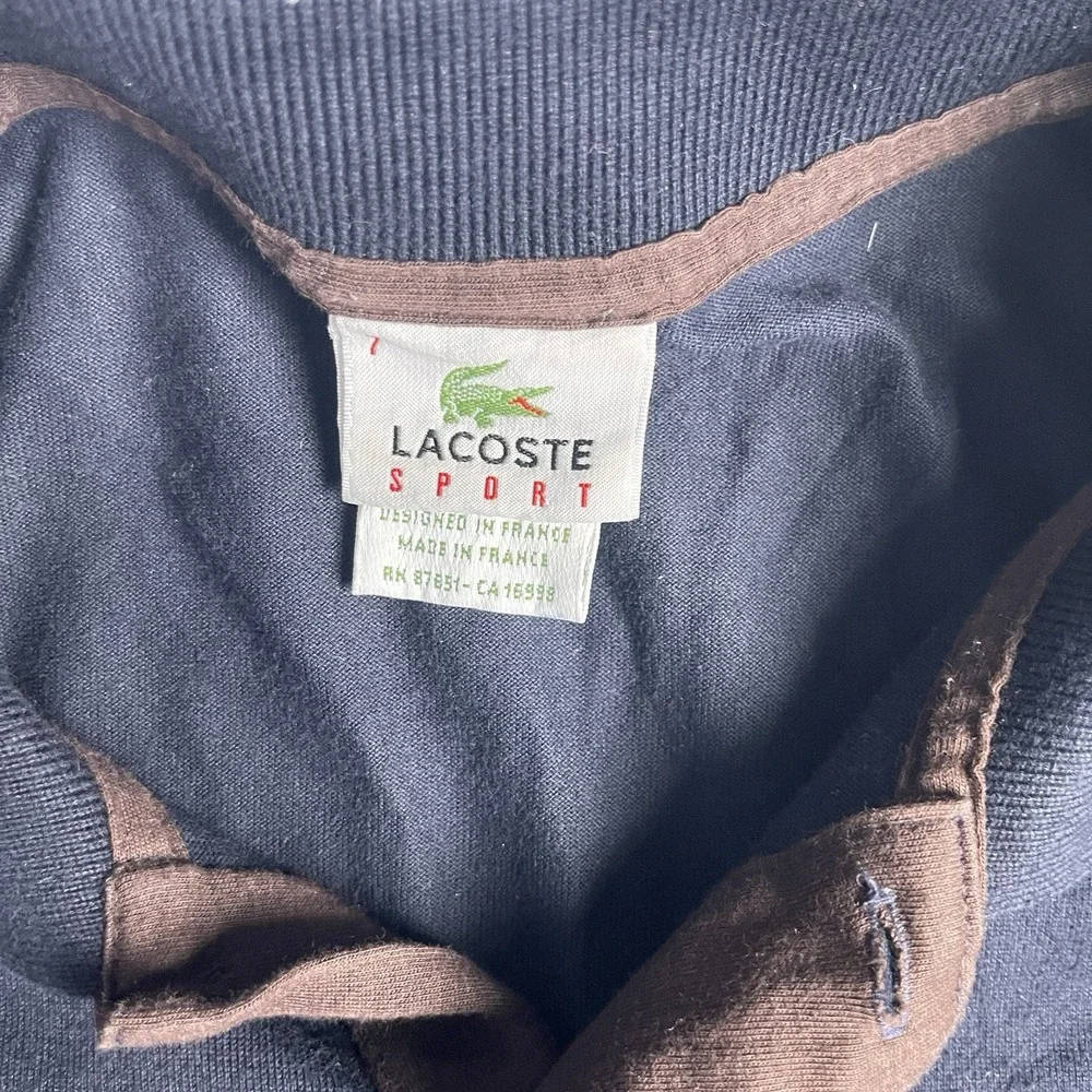 Lacoste Sport Golf Polo Oxford Shirt Men Size 7‎ Short Sleeve